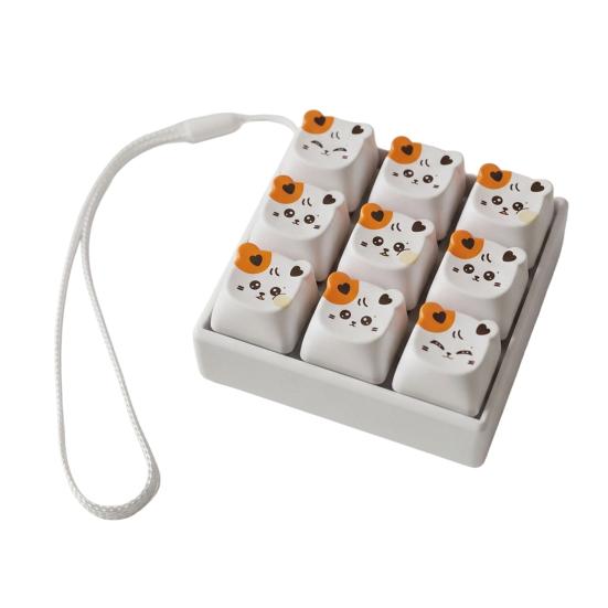 Portable Desk Toy Cartoon Dog Fidget Keyboard Toy, 1/2/3/4/9-Key Push Button Stress Relief Gadgets Mini for Backpack Handbag Purse Charm Keychain