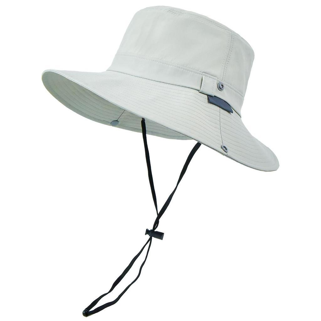 Chapeau seau de protection solaire avec mentonnière coupe-vent, Chapeau de pêche d'extérieur à large bord pour hommes femmes