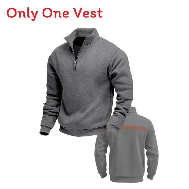Urbaner Fleece-Hoodie für Jugendliche mit Stehkragen und Reißverschluss für legere Winterkleidung