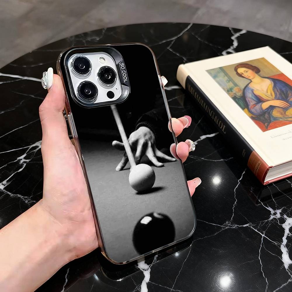 Billiards 8 Ball Aesthetic  Phone Case For iPhone 17,16,15,14,13,12,11 Plus,Pro Max,XS,Colorful Silver Phone case Funda Cover