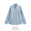 Kaslead New Arrival Women's Fashion Style Fashion All-Match Open Design Denim Long Sleeves Shirt 8197141