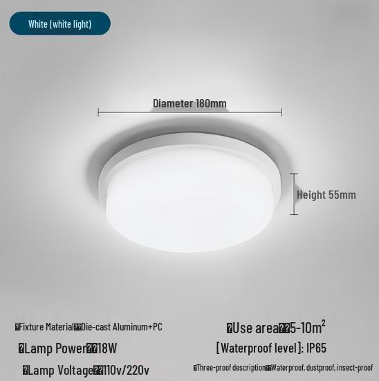 LED Waterproof Outdoor Light for Entrance, Balcony, Corridor, Terrace, and Gazebo