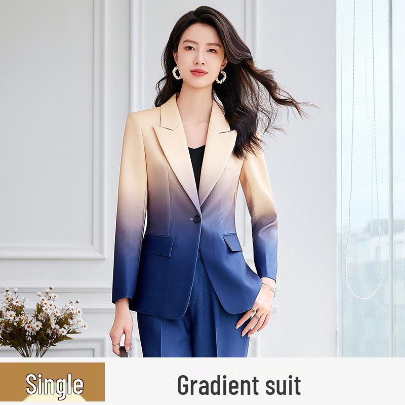 

Женский блейзер Zihong градиентного цвета с подплечниками: Уникальная и элегантная повседневная офисная одежда 3XL