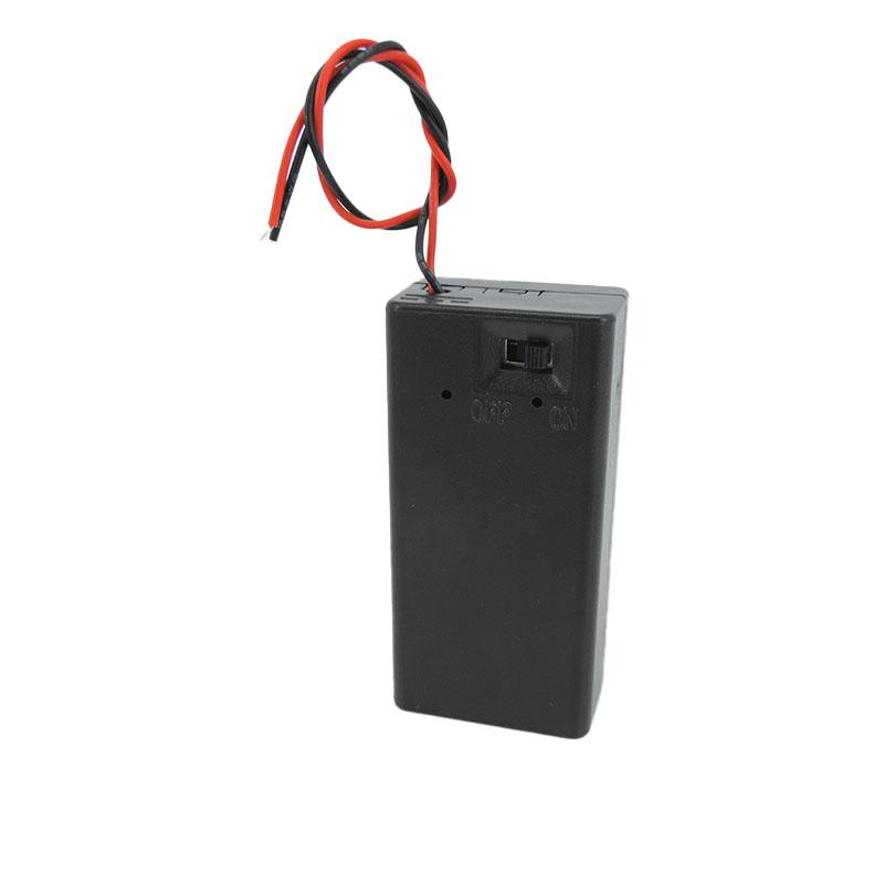 10pcs/lot 9V Battery Holder Box With Wire Lead ON/OFF Switch Cover Case 2pin wire for PP3 Box For DIY Power Supply Dock Holder