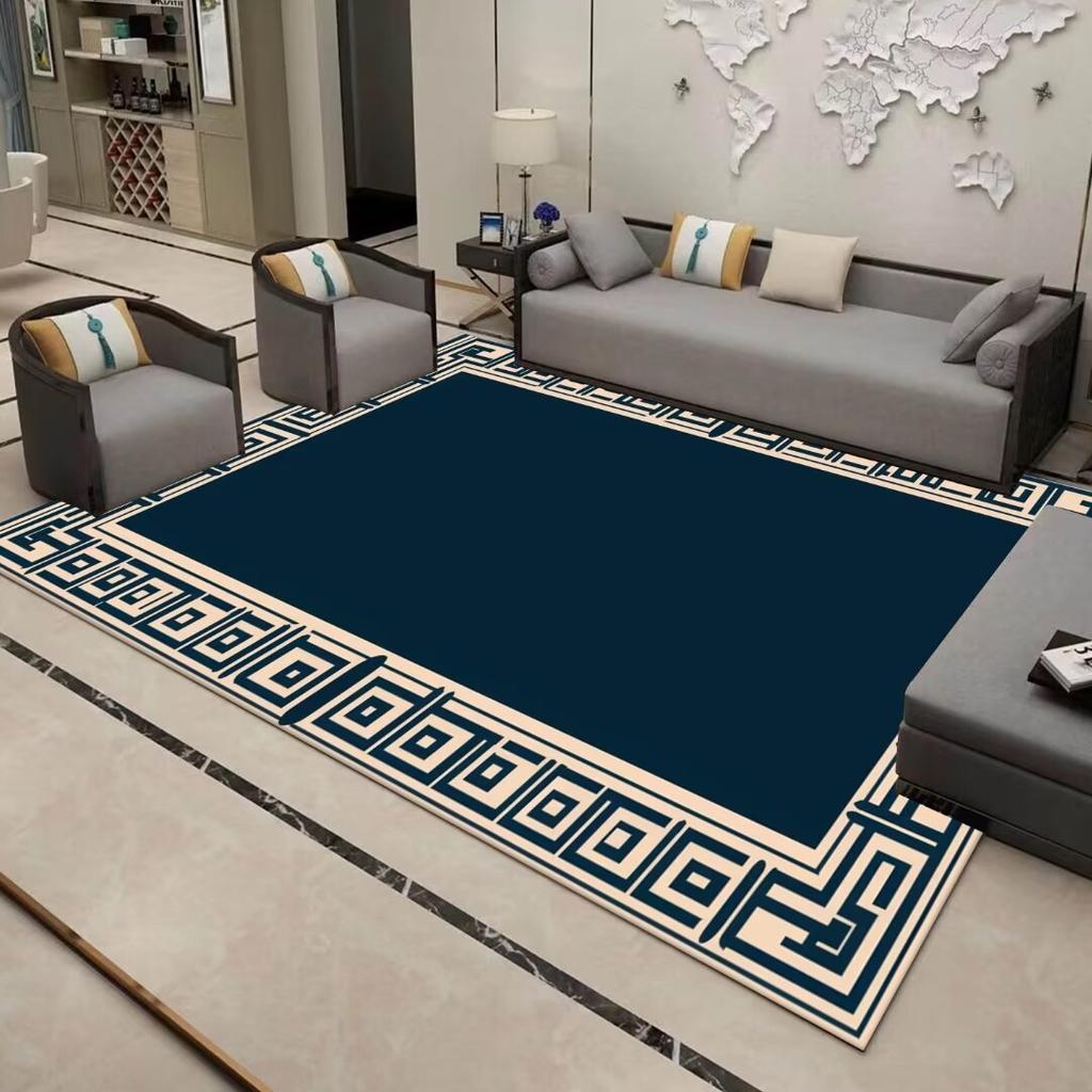 European Marble Non-slip Living Room Carpet Luxury Washable Big Size Rug for Home Coffee Table Decor