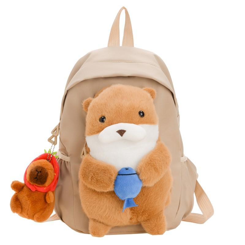 

Nylon School Spacious Bag For Toddlers With Cute Animal Design And Fit Comfortable хакі