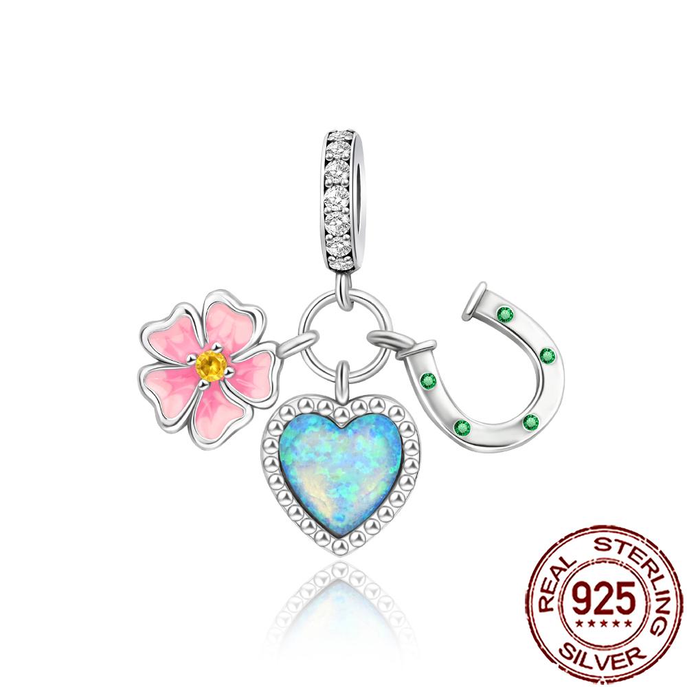 New Charms Copper Dream Catcher Cross Clover Angle Wing Heart Beads Fit Origina Bracelet Necklace Diy Jewelry