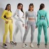 JYL Seamless Knit Yoga Set Hip Lifting Backless Fitness Outfit