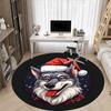 1PC Christmas Wolf Office Round Area Rug,  Mat Suitable ForOffice, Under Office Chairs Bedroom Living Room Home Decor, Room Deco