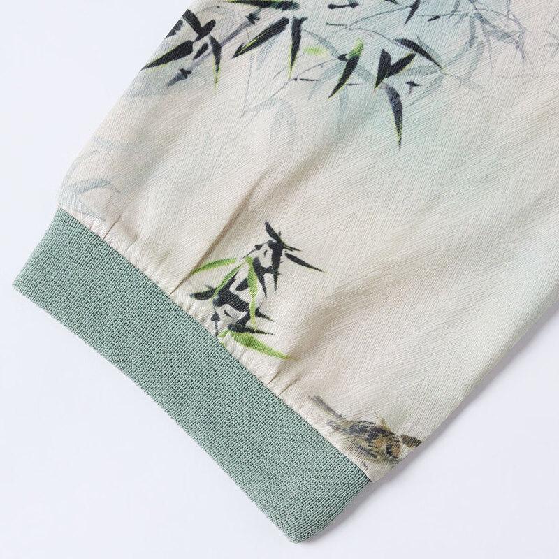 Pasite Damen Neues Chinesisches Stil Blumenmuster Zweiteiliges Set