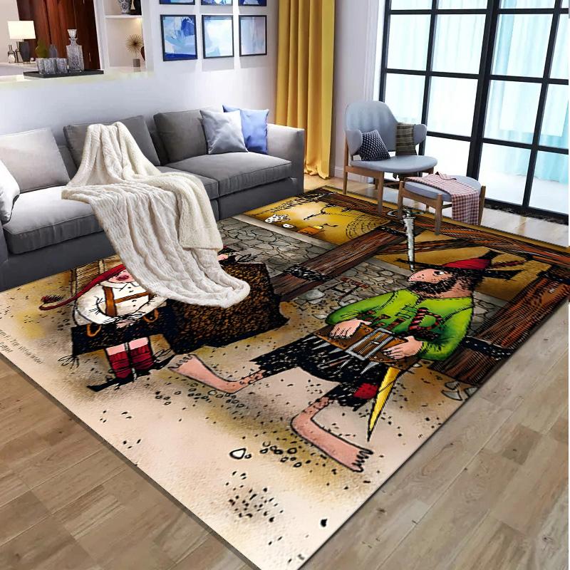 Der Rauber Hotzenplotz Pattern Rug, Indoor/Outdoor Mat, for Picnic, Gameroom, Bedroom, Office, Living Room, Home Decor Carpet, Birthday Gift