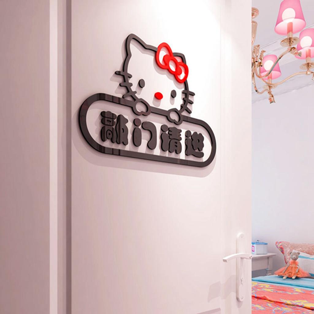 Door Sticker Cartoon Acrylic Self-adhesive PVC Wall Decals Children's Room Dormitory Rental Room Bathroom Door Sticker