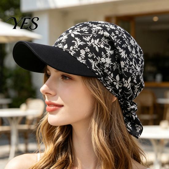 Sun Hat Headscarf Hat, Cashew Flower Print Ethnic Style Turban Cap, Elastic Fabric Protection for Cycling Sports Chemotherapy Cap