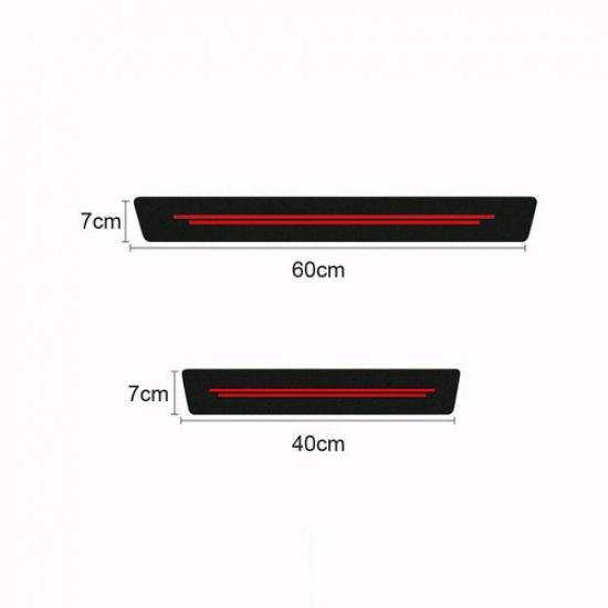 Car Door Plate Sill Scuff Cover Anti-Scratch Strip Black&Red Sticker Protector
