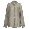 Shop   Women Collar Neck Sheer Loose Fit Long Sleeve Blouse Shirt Siu Wbl 21357 
