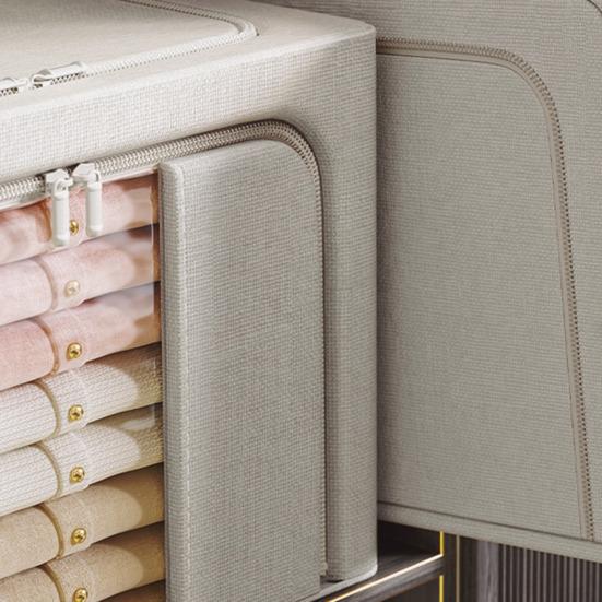 Kleideraufbewahrungsbehälter mit Metallrahmen, stapelbare Aufbewahrungsbox, Reißverschluss, Schrankorganisation, faltbare Kleideraufbewahrungsbehälter mit Deckel