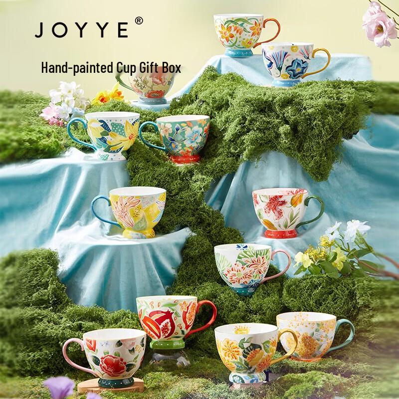 JOYYE Hand-painted Ceramic Floral Mug