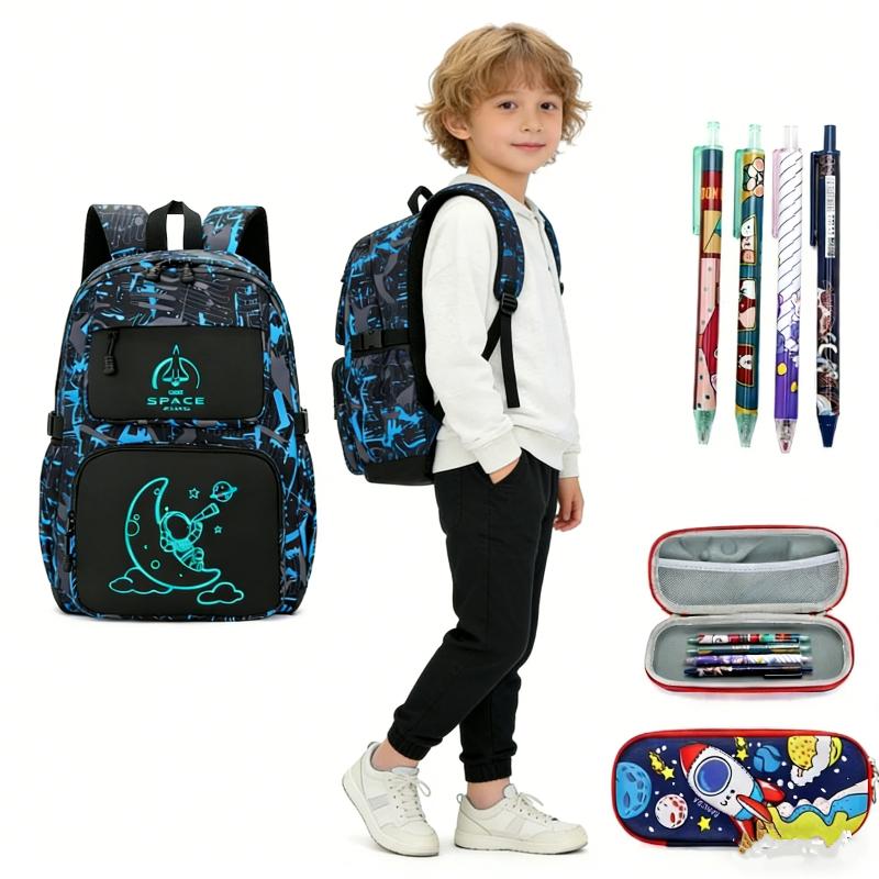 Lightweight Waterproof Kids School Backpack for Boys School Bag Grade 3-6 Large Capacity Casual Travel Shoulder Bag for Students