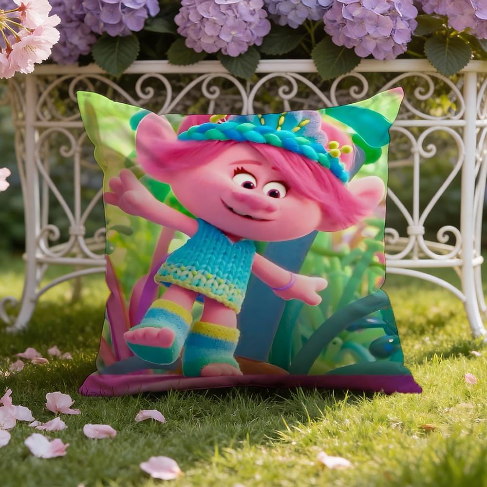 Anime T-TrollsS Cartoon Cushion Cover Home & Car Dual-Scene Pillow Cover: Reversible for Premium Comfort