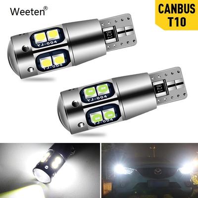 2/1 vnt. W5W T10 LED Canbus be klaidų 3030 10SMD Auto 5W5 LED lemputės prošvaisa pleišto šoninio posūkio signalo lemputė itin ryškiai balta