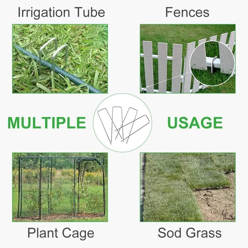 50pc 6in Garden U-shaped Spikes For Landscaping,  Control, Fabric Barriers, Irrigation And Fencing