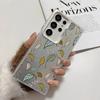 Luxury Leafs Phone Case For Samsung Galaxy S25 Edge S24 S23 S22 S21 S20 Ultra Funda Silicone Silver Cover