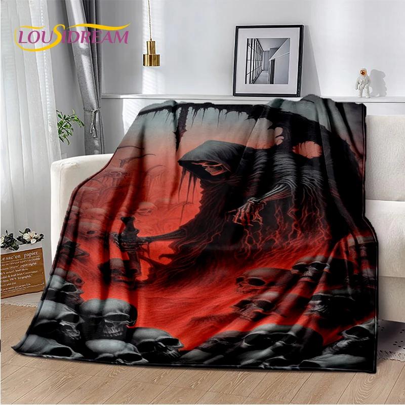 2025 New Gothic Horror Character Skull Ghost Spirit Soft Blanket,Soft Throw Blanket for Home Bedroom Bed Sofa Picnic Travel Gift