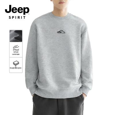 JEEP SPIRIT Men's Winter Fleece Lined Round Neck Sweatshirt