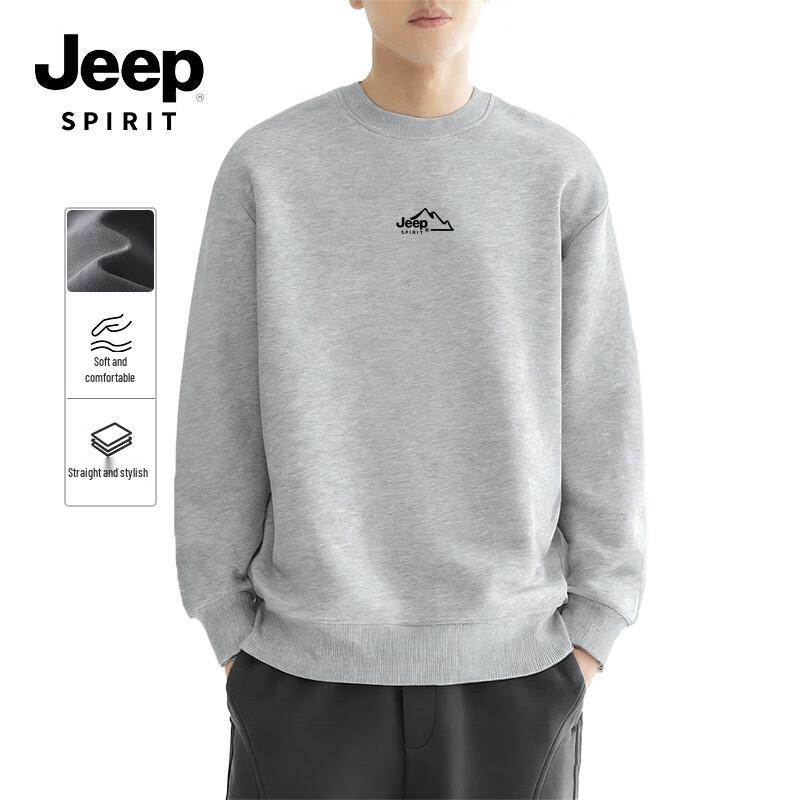 

JEEP SPIRIT Men s Winter Fleece Lined Round Neck Sweatshirt L