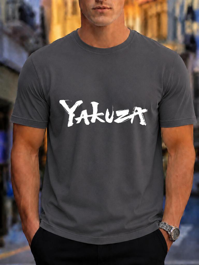 2026 New Pure Cotton Tshirt With Brush Script Font Japanese Style Trendy Print Fashionable Short Sleeves