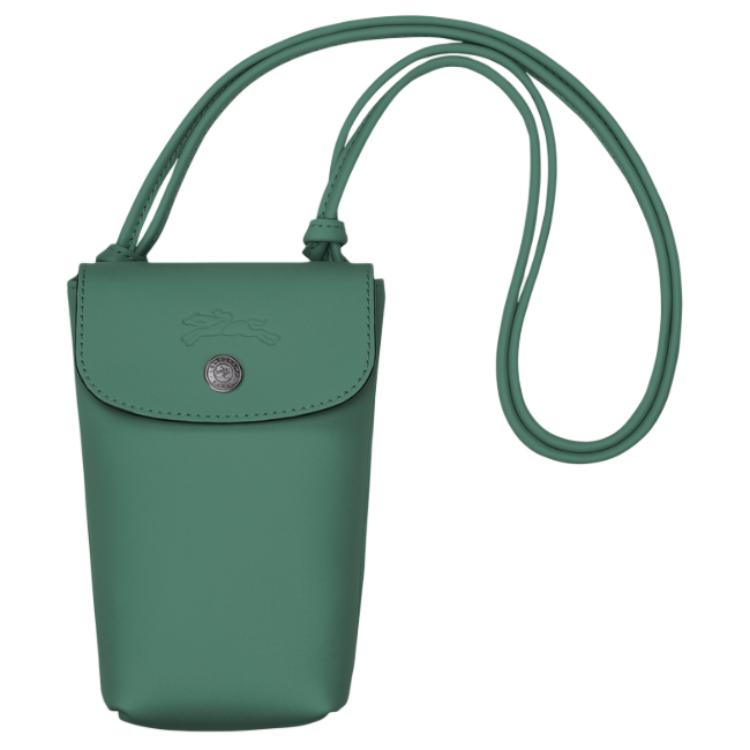 Longchamp Le Pliage Xtra Embossed Logo Leather Shoulder Crossbody Phone Bag Women bags Sage-Green 34178987D90