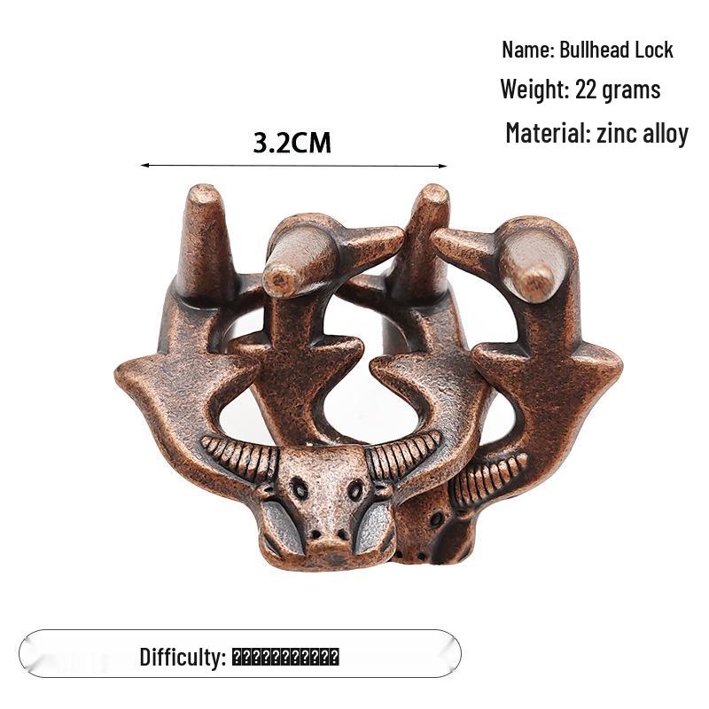 Zinc Alloy Kongming Puzzle Lock: Disentanglement Ring Educational Toy