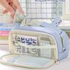 Simple Large-capacity Pencil Case, High-value Double-layer Stationery Case, Girls' Male Korean Pencil Case, Stationery Bag.