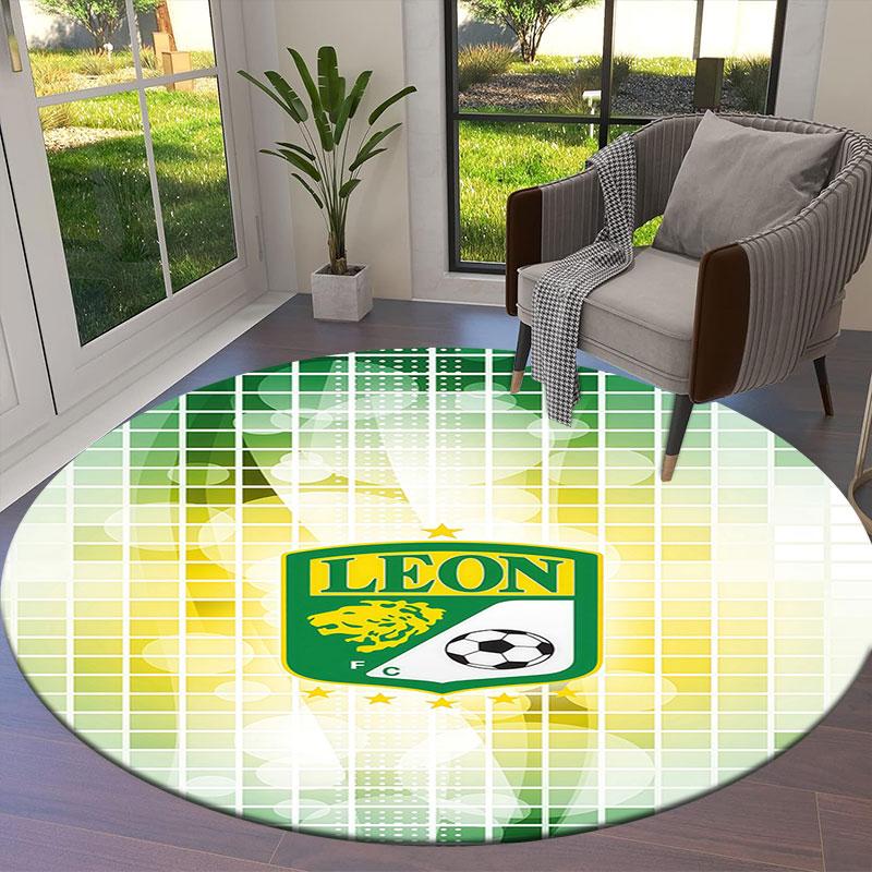 Club Leon Round Area Rug,Carpet Rug for Living Room Bedroom Sofa Playroom Decor,Non-slip Floor Mat