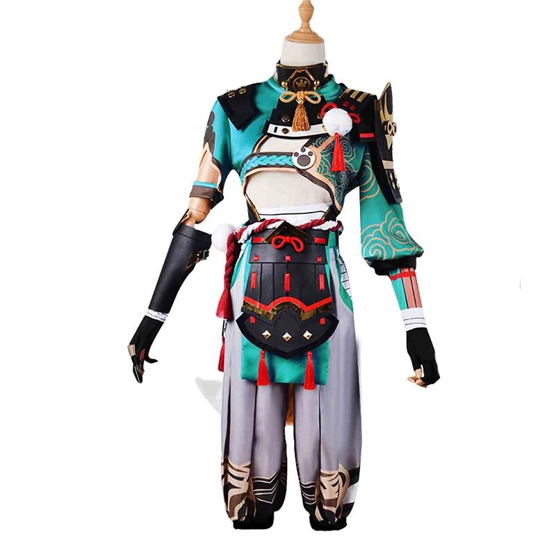 Gorou Cosplay Costume Wig Game   Blue Fox Boy Gorou Cosplay Clothes Tail Pants Wigs Halloween Costumes for Men