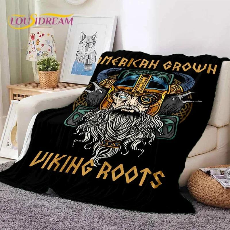 Nordic Viking Odin Valhalla Valknut Soft Flannel Blanket for Beds Bedroom Sofa Picnic,Throw Blanket for Outdoor Leisure Nap Gift