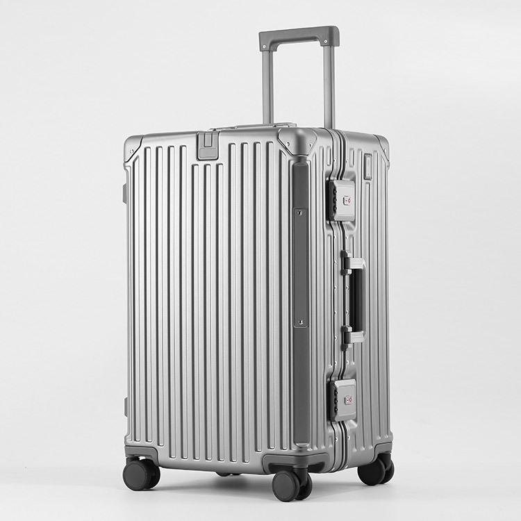 Large 24/26-Inch Multifunctional Aluminum Frame Suitcase with Universal Wheels for Men & Women's Travel