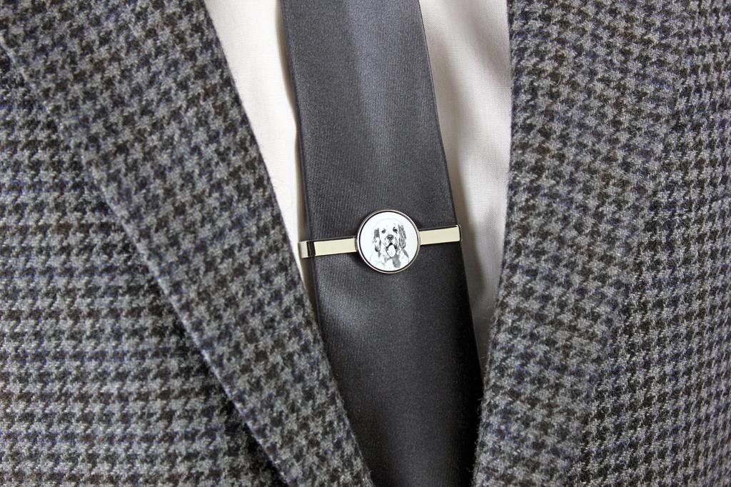 Clumber Spaniel - tie clip with a dog, personalized tie clip, a unique gift for a man from the Art-Dog brand