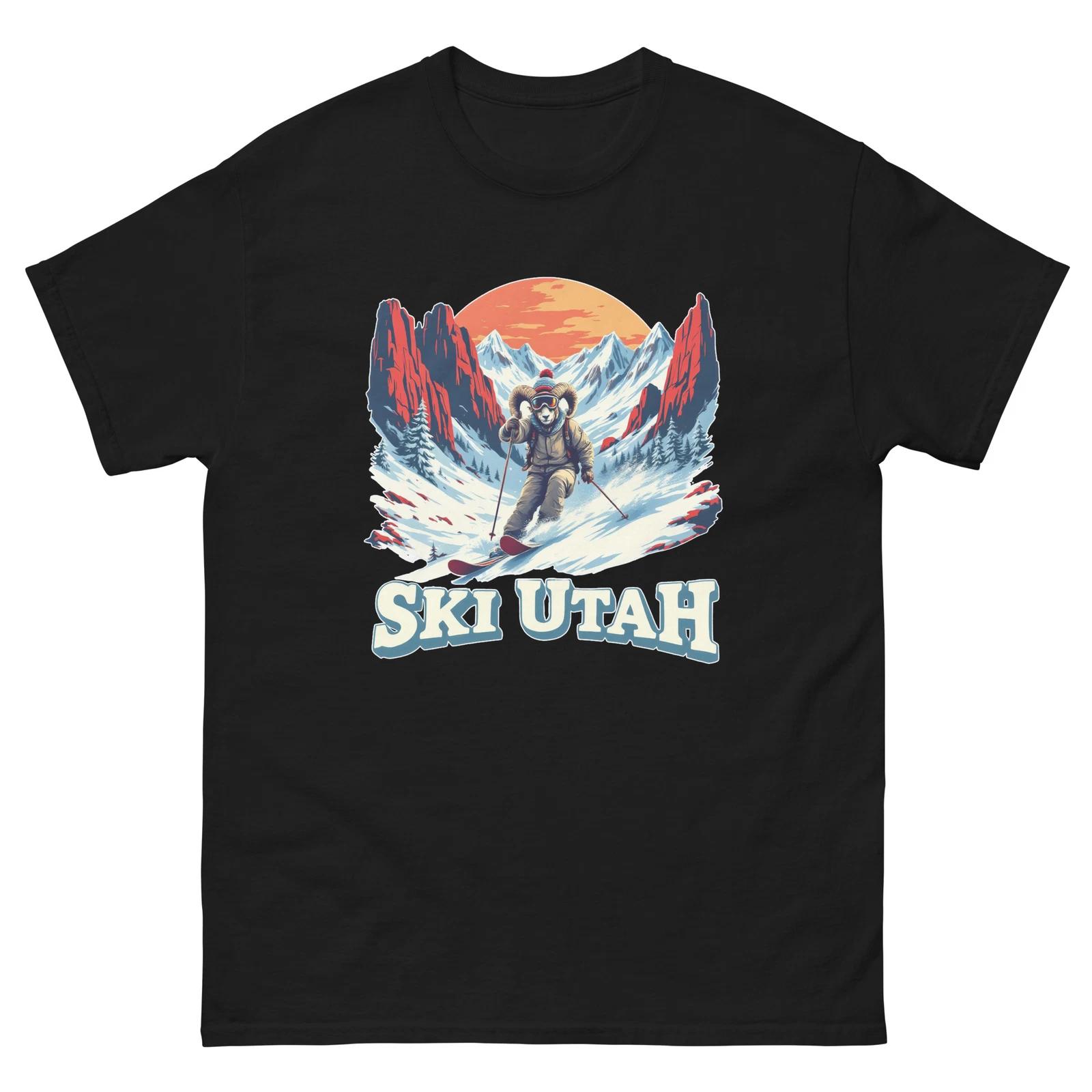 Лыжи Юта Овца Лыжный спорт Лыжник Животное Футболка S