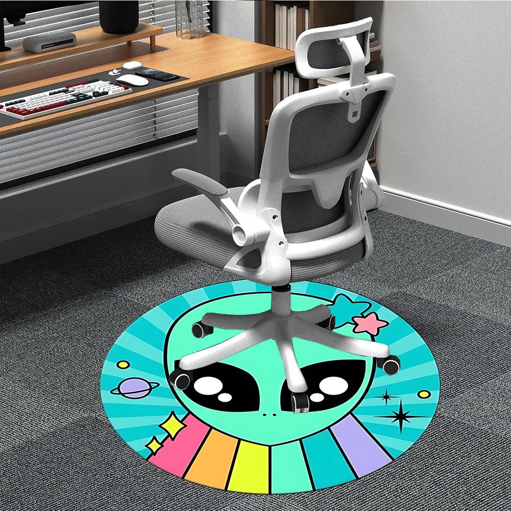 1PC Alien Sticker Chair Carpet for Office, Indoor Non-Slip Washable Carpet, Soft Comfortable Mat For Office Room yy250930169