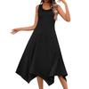 Women's Casual Fashion Round Neck Sleeveless Irregular Hem Midi Dress