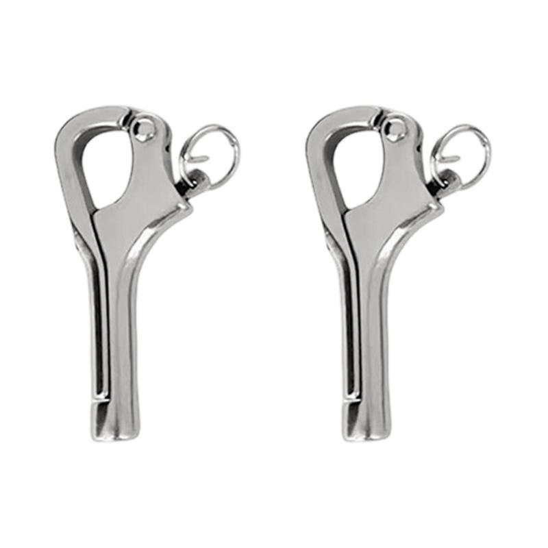 Quick Release Railing Hook Stainless Steel Hardware, Internal Thread 2 Pack for Boat Wire Rope and Guard Lines