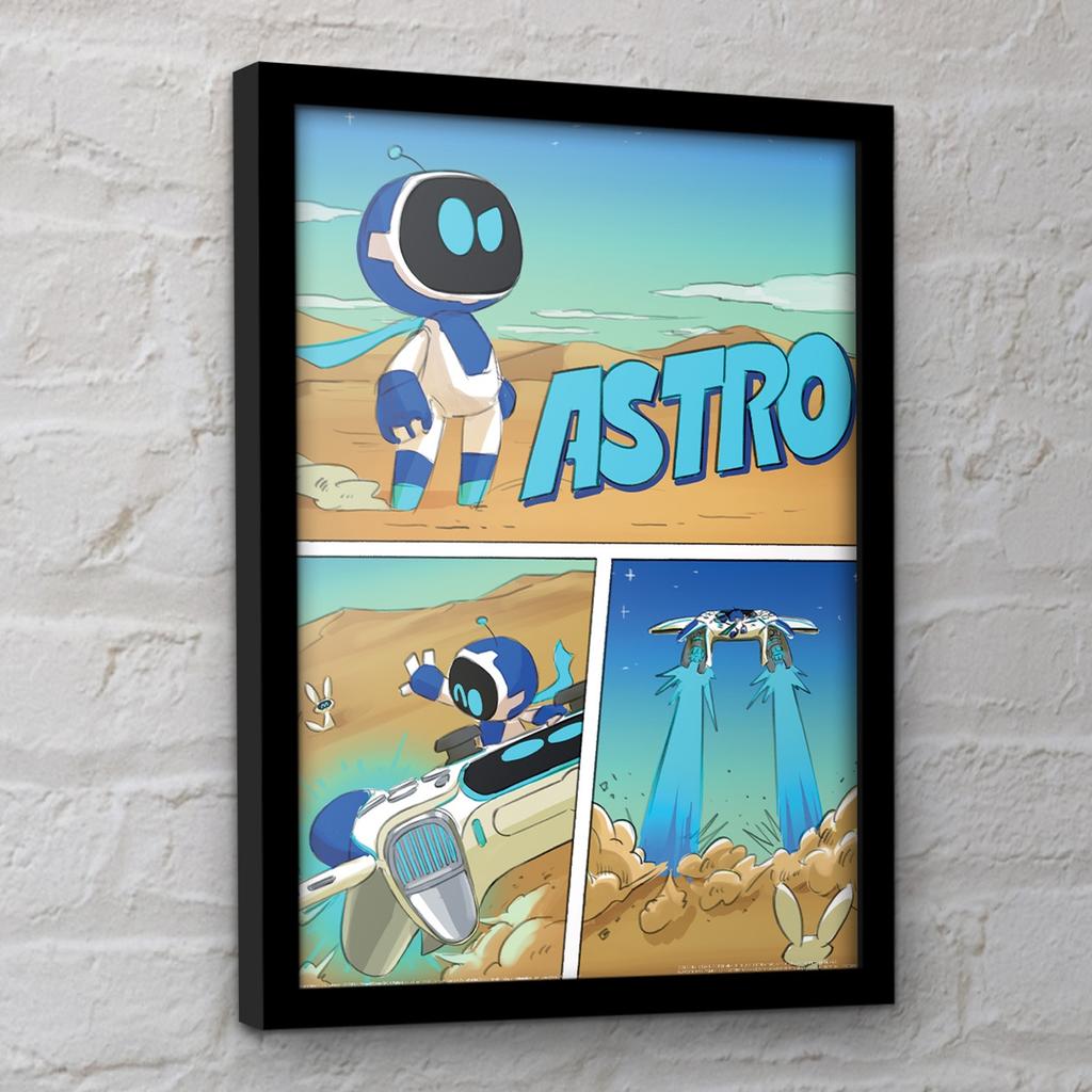 Astro Bot Comic Strip Framed Poster