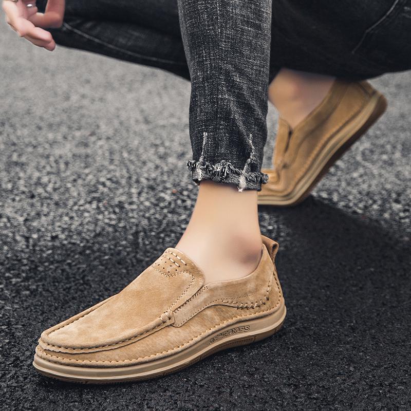 Men's Casual Leather Shoes Business Loafers Moccasin Breathable Slip On Boat Soft Driving Shoes