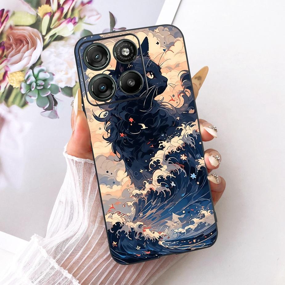 For Motorola Moto G15 G17 Power Case Cute Cat Fashion Painted Cover Soft TPU Phone Case For Moto G17 Power MotoG15 MotoG17 Shell