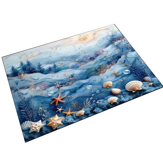 Golvmatta Halkfri Badrumsmatta med Grov Yta Gummiprickar på Baksidan Mjuk Beröring Diatomitlera Snabbtorkande Dräneringshål Badrumsmatta