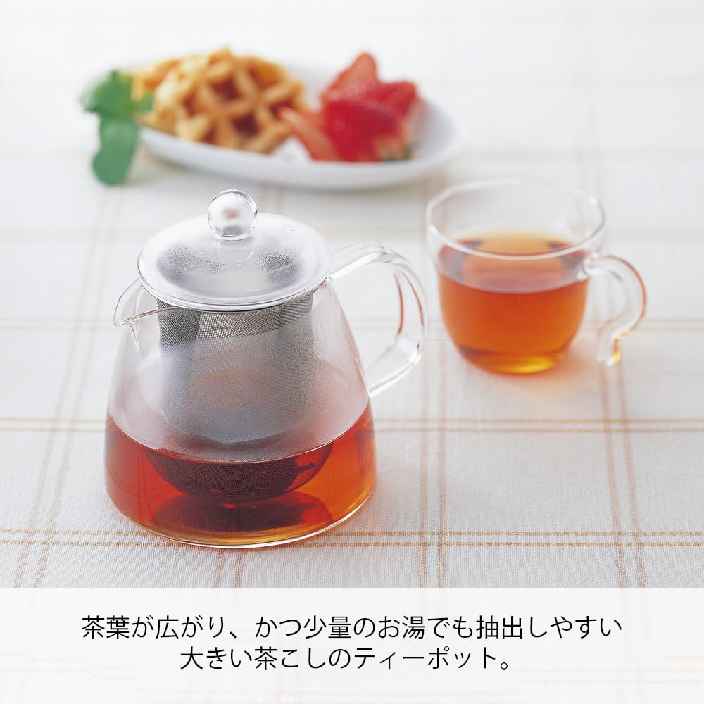 HARIO Blatt-Teekanne Pure Praktisch Fassungsvermögen 360ml Hitzebeständiges Glas Geschenk CHEN-36T