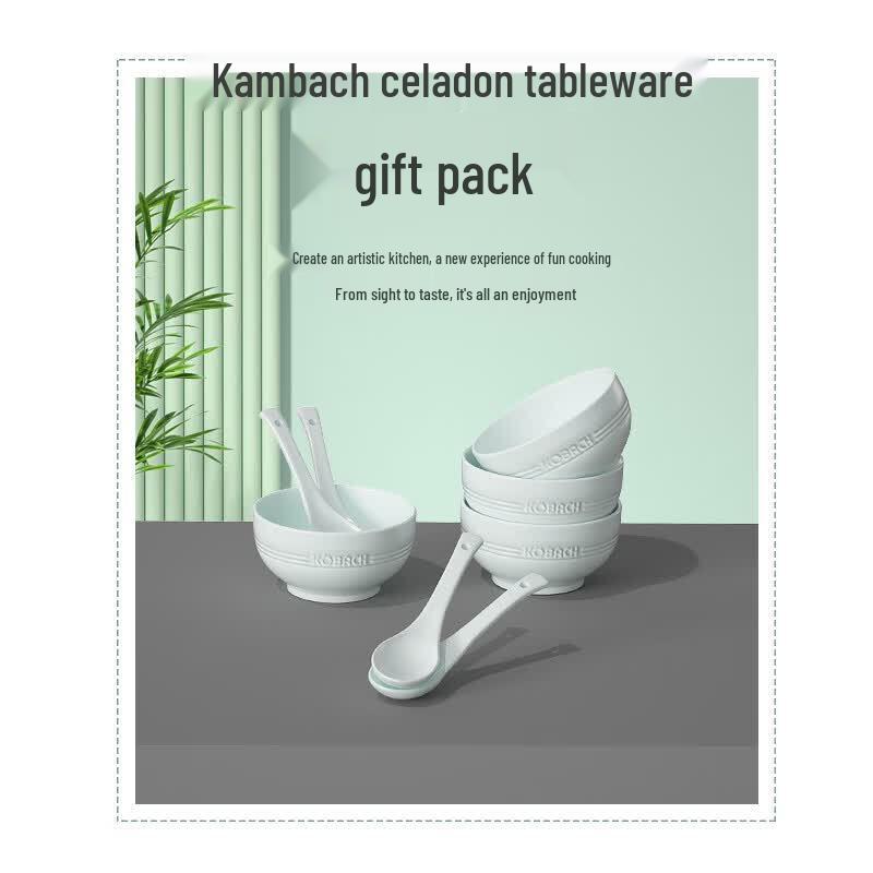 Kombach Celadon Ceramic 8-Piece Dinnerware Set