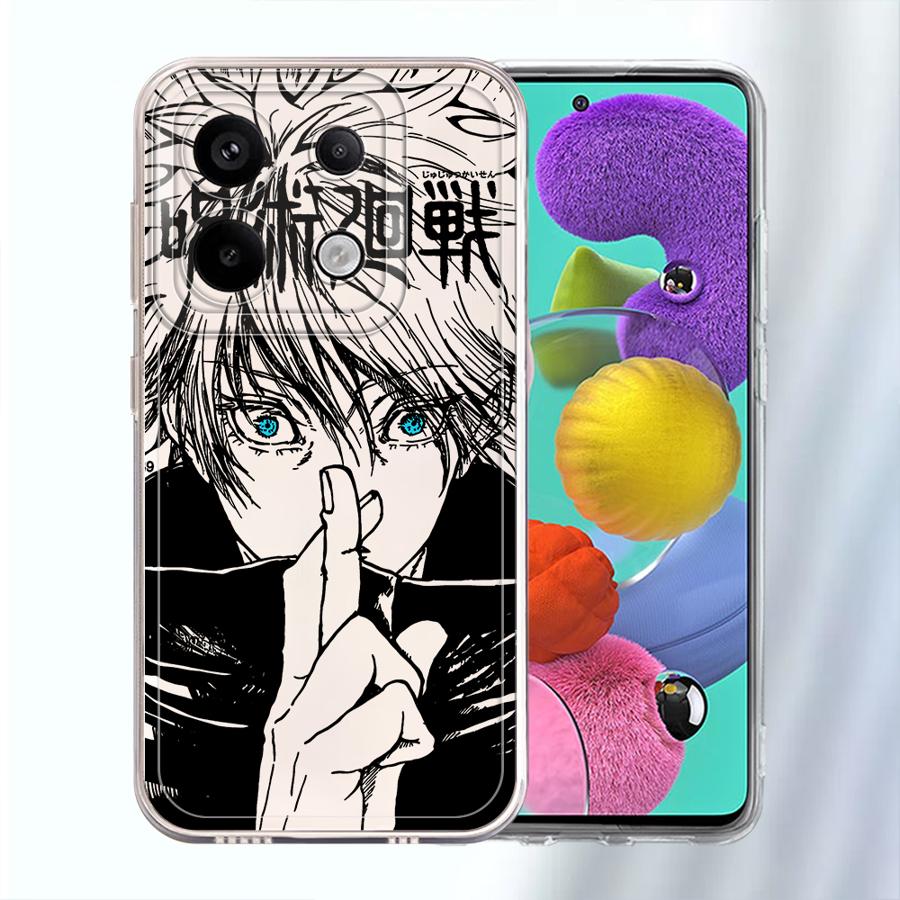 

Японский аниме чехол G-gojo для Xiaomi Redmi Note 14 Pro Plus 14C 12S 12 11S Note 13 A4 10S 9 10 11 13C Мягкая крышка для телефона Redmi Note 9