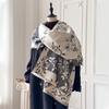 Women's Winter Warm Elegant Floral Imitation Cashmere Thick Tassel Pashmina Shawl Blanket Wrap Bufanda Long Foulard Scarf